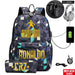 Ronaldo Printed Backpack with Usb and Lock 2 Piece Set