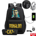 Ronaldo Printed Backpack with Usb and Lock 2 Piece Set