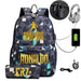 Ronaldo Printed Backpack with Usb and Lock 2 Piece Set