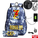 Ronaldo Printed Backpack with Usb and Lock 2 Piece Set