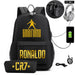 Ronaldo Printed Backpack with Usb and Lock 2 Piece Set