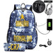 Ronaldo Printed Backpack with Usb and Lock 2 Piece Set