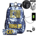 Ronaldo Printed Backpack with Usb and Lock 2 Piece Set