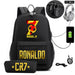 Ronaldo Printed Backpack with Usb and Lock 2 Piece Set