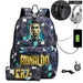 Ronaldo Printed Backpack with Usb and Lock 2 Piece Set