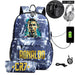 Ronaldo Printed Backpack with Usb and Lock 2 Piece Set