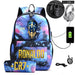 Ronaldo Printed Backpack with Usb and Lock 2 Piece Set
