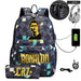 Ronaldo Printed Backpack with Usb and Lock 2 Piece Set