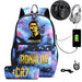 Ronaldo Printed Backpack with Usb and Lock 2 Piece Set