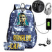 Ronaldo Printed Backpack with Usb and Lock 2 Piece Set