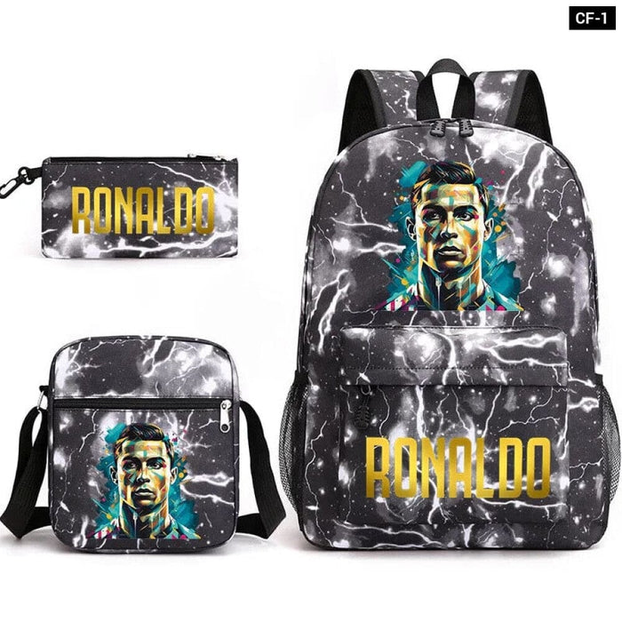Ronaldo Printed School Bag Set Backpack Shoulder Pencil