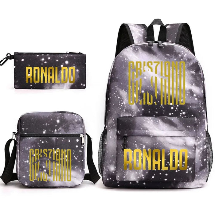 Ronaldo Printed School Bag Set Backpack Shoulder Pencil