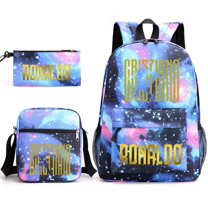 Ronaldo Printed School Bag Set Backpack Shoulder Pencil