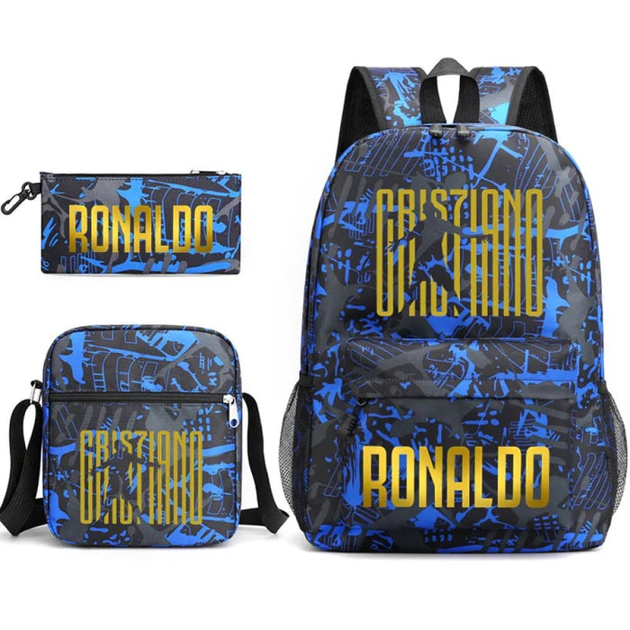 Ronaldo Printed School Bag Set Backpack Shoulder Pencil