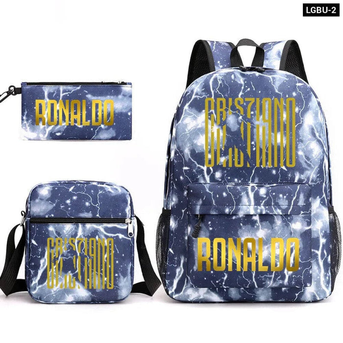 Ronaldo Printed School Bag Set Backpack Shoulder Pencil
