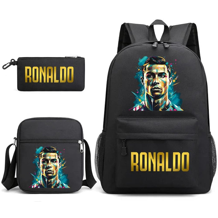 Ronaldo Printed School Bag Set Backpack Shoulder Pencil