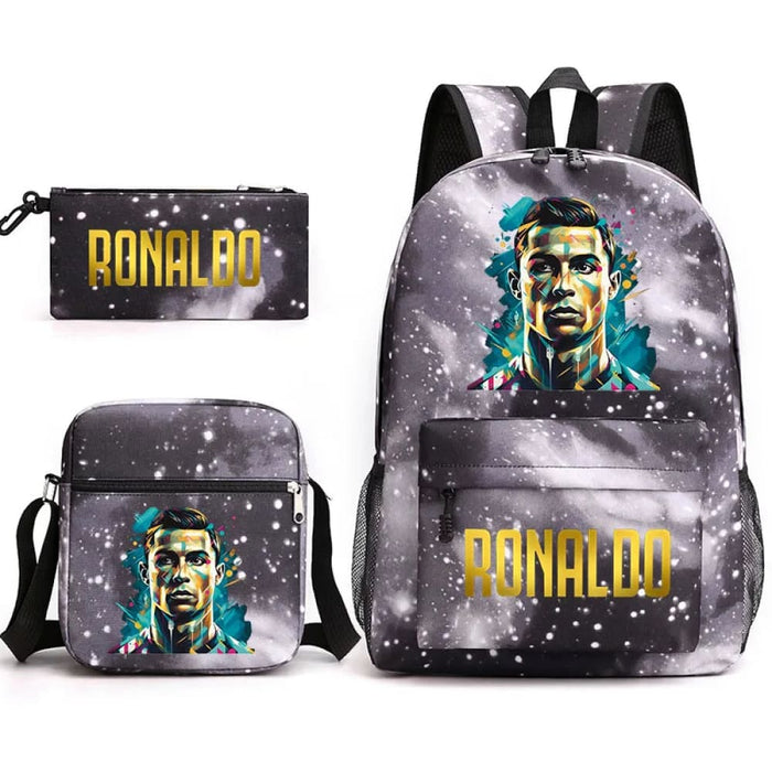 Ronaldo Printed School Bag Set Backpack Shoulder Pencil
