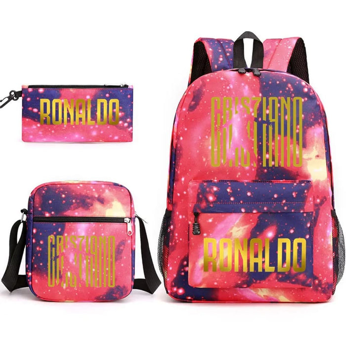 Ronaldo Printed School Bag Set Backpack Shoulder Pencil