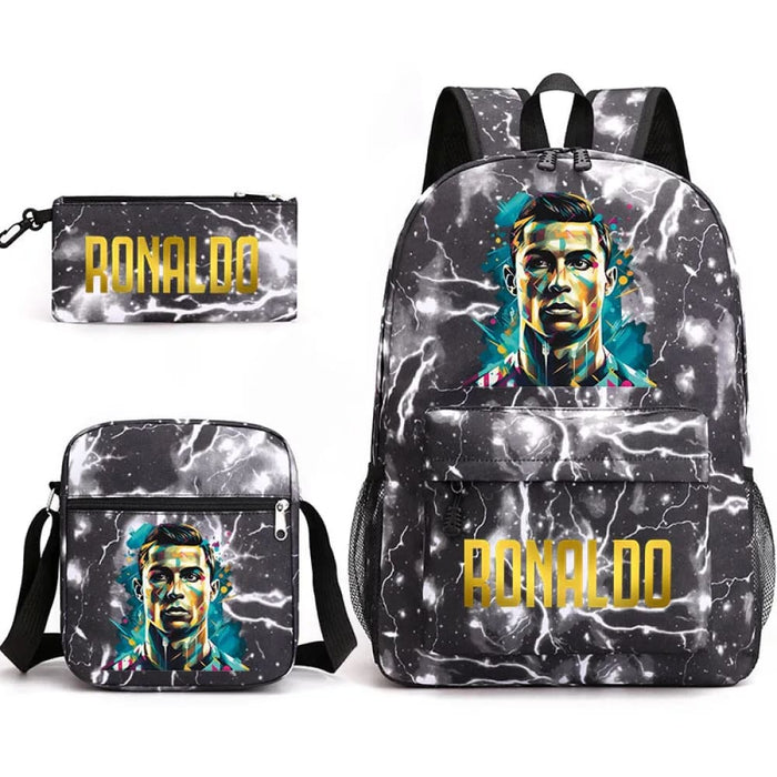 Ronaldo Printed School Bag Set Backpack Shoulder Pencil