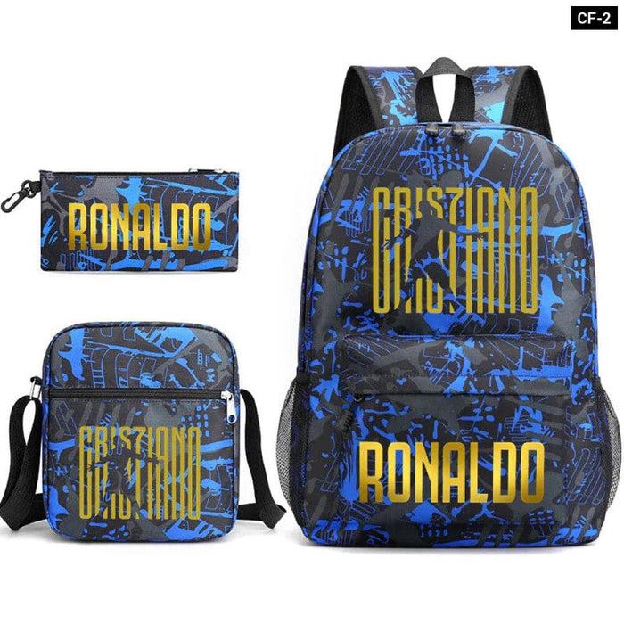 Ronaldo Printed School Bag Set Backpack Shoulder Pencil