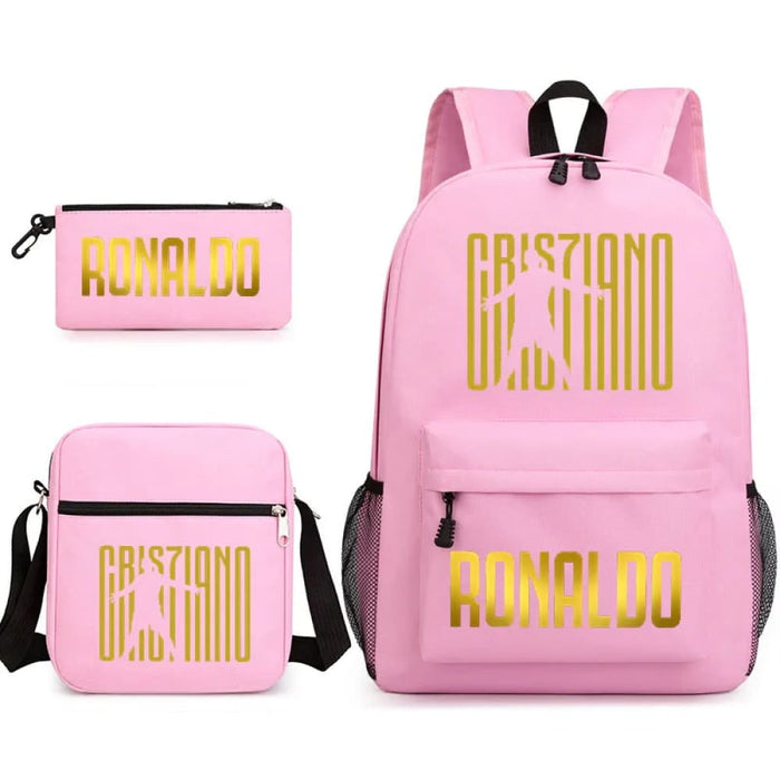 Ronaldo Printed School Bag Set Backpack Shoulder Pencil