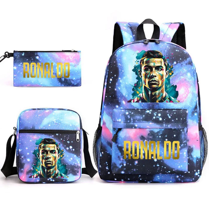 Ronaldo Printed School Bag Set Backpack Shoulder Pencil