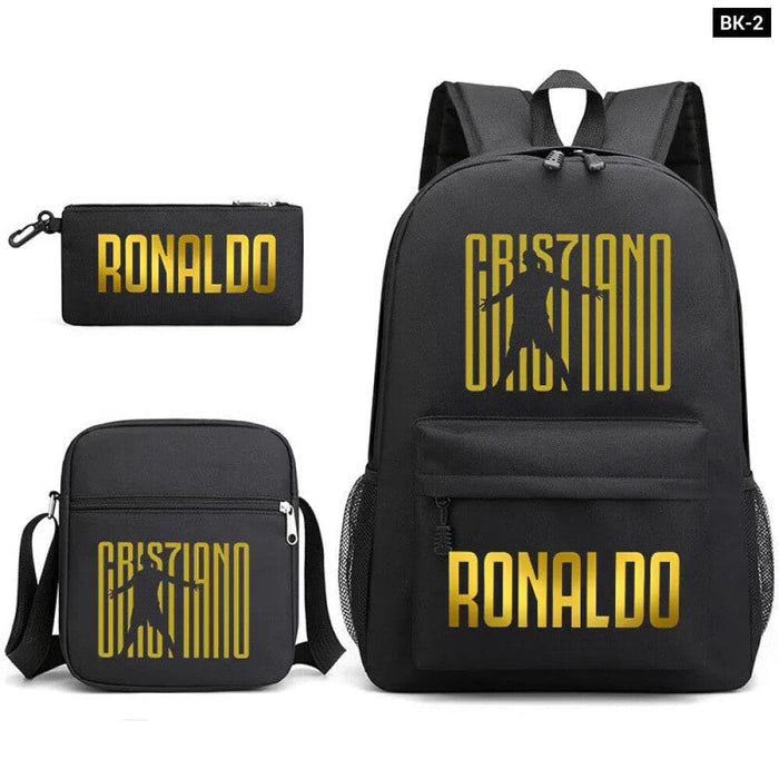 Ronaldo Printed School Bag Set Backpack Shoulder Pencil
