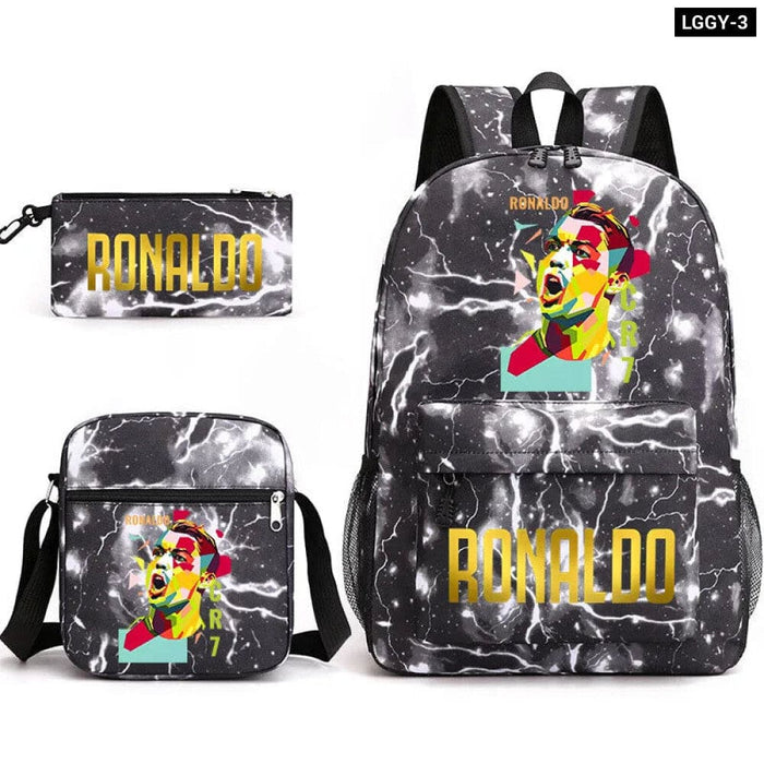 Ronaldo Printed School Bag Set Backpack Shoulder Pencil