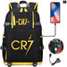 Ronaldo Usb Printed Backpack for Youth Perfect School