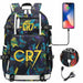 Ronaldo Usb Printed Backpack for Youth Perfect School