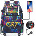 Ronaldo Usb Printed Backpack for Youth Perfect School