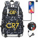 Ronaldo Usb Printed Backpack for Youth Perfect School