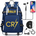 Ronaldo Usb Printed Backpack for Youth Perfect School