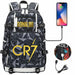 Ronaldo Usb Printed Backpack for Youth Perfect School