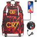 Ronaldo Usb Printed Backpack for Youth Perfect School
