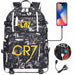 Ronaldo Usb Printed Backpack for Youth Perfect School