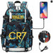 Ronaldo Usb Printed Backpack for Youth Perfect School