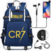Ronaldo Usb Printed Backpack for Youth Perfect School