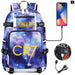 Ronaldo Usb Printed Backpack for Youth Perfect School