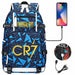 Ronaldo Usb Printed Backpack for Youth Perfect School