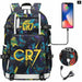 Ronaldo Usb Printed Backpack for Youth Perfect School