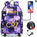 Ronaldo Usb Printed Backpack for Youth Perfect School
