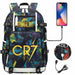 Ronaldo Usb Printed Backpack for Youth Perfect School