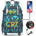 Ronaldo Usb Printed Backpack for Youth Perfect School