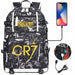 Ronaldo Usb Printed Backpack for Youth Perfect School
