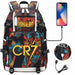 Ronaldo Usb Printed Backpack for Youth Perfect School