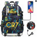 Ronaldo Usb Printed Backpack for Youth Perfect School
