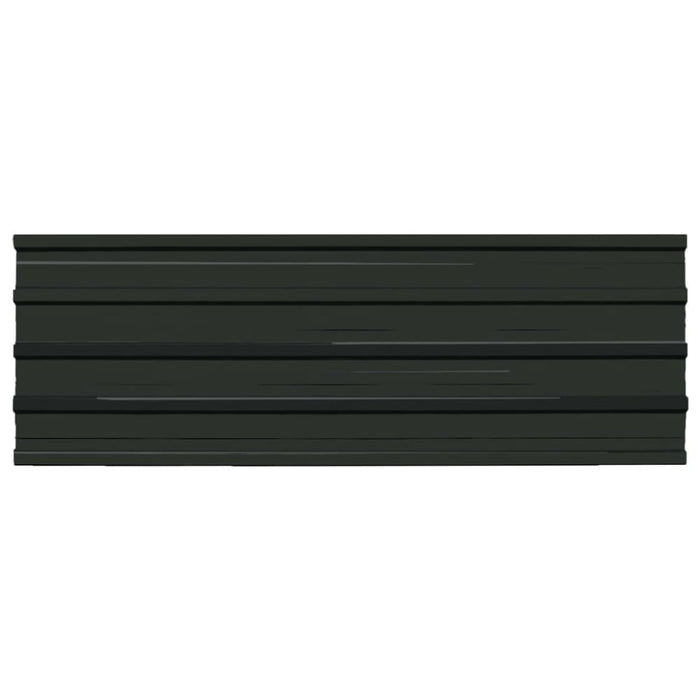 Roof Panels 12 Pcs Galvanised Steel Anthracite Oapixb