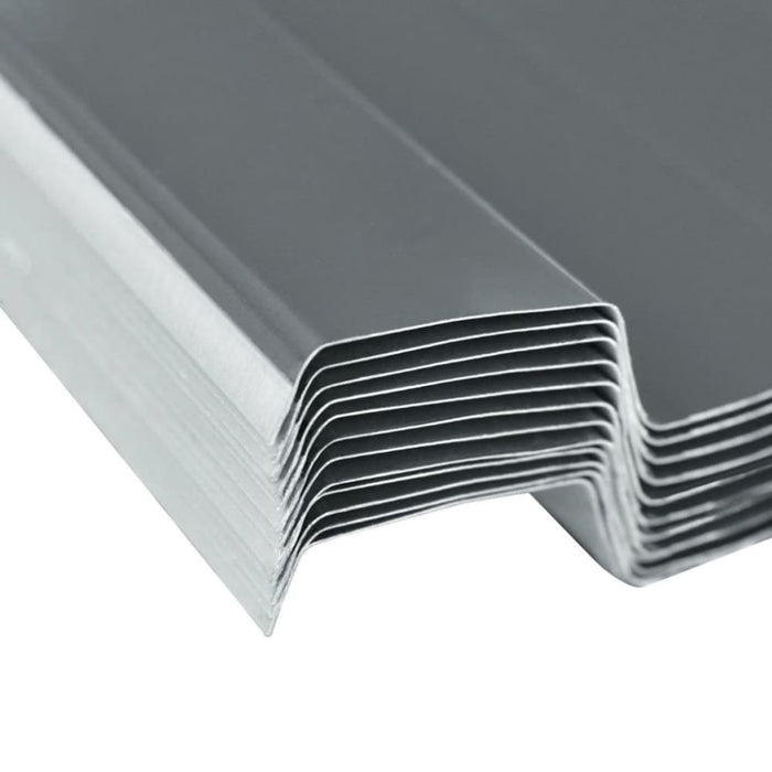 Roof Panels 12 Pcs Galvanised Steel Grey Axknp