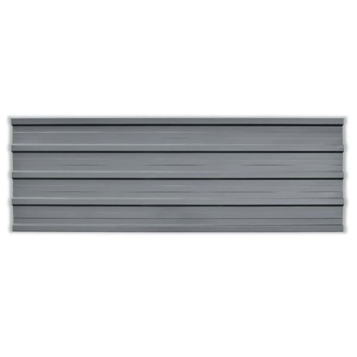 Roof Panels 12 Pcs Galvanised Steel Grey Axknp